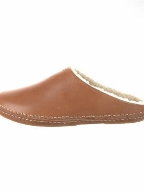 FEIT Brown Leather Shearling-Lined Mule